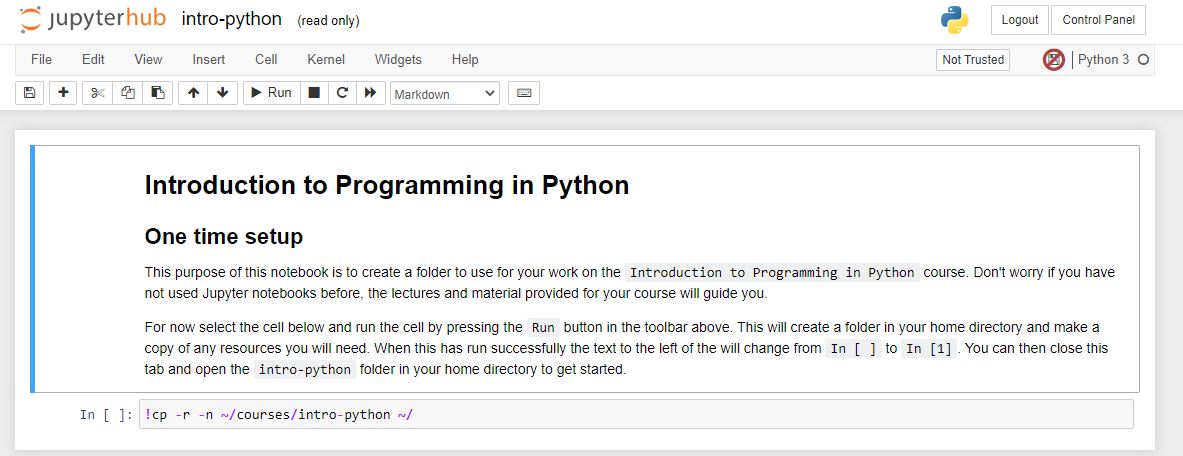 JupyterHub intro python